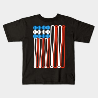 American flag baseball design Kids T-Shirt